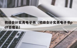 初级会计实务电子书（初级会计实务电子书pdf百度云）