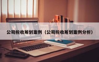 公司税收筹划案例（公司税收筹划案例分析）