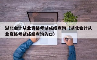 湖北会计从业资格考试成绩查询（湖北会计从业资格考试成绩查询入口）