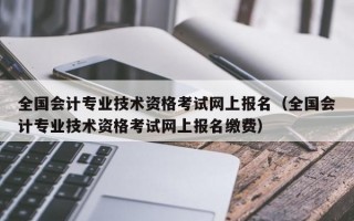 全国会计专业技术资格考试网上报名（全国会计专业技术资格考试网上报名缴费）