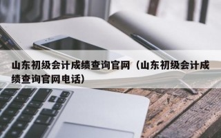 山东初级会计成绩查询官网（山东初级会计成绩查询官网电话）