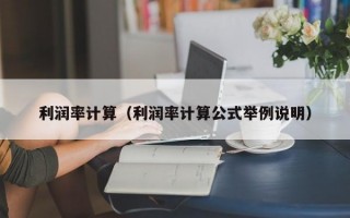 利润率计算（利润率计算公式举例说明）