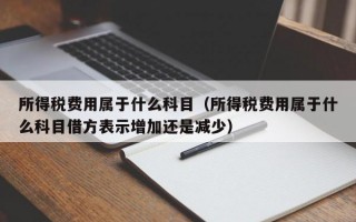 所得税费用属于什么科目（所得税费用属于什么科目借方表示增加还是减少）