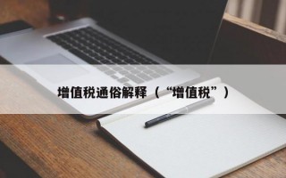 增值税通俗解释（“增值税”）