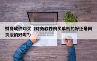 财务软件购买（财务软件购买单机的好还是网页版的好呢?）