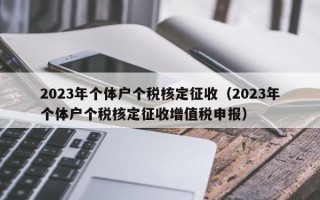 2023年个体户个税核定征收（2023年个体户个税核定征收增值税申报）