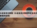 小企业会计制度（小企业会计制度和企业会计制度的区别）