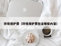 环境保护费（环境保护费包含哪些内容）