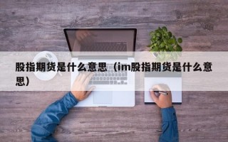 股指期货是什么意思（im股指期货是什么意思）