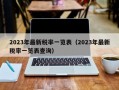 2023年最新税率一览表（2023年最新税率一览表查询）