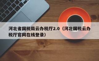 河北省国税局云办税厅2.0（河北国税云办税厅官网在线登录）